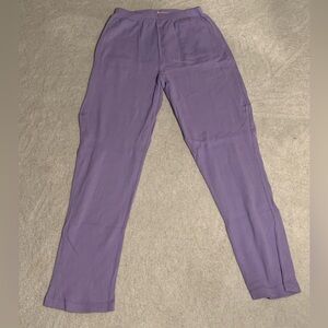 Lisa Says Gah 100% cotton (ribbed) pants in purple, size small.